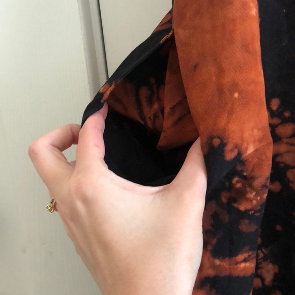 Black Desert Hand Dyed Linen Tent Dress with Pockets Tie Belt Small Batch Dye - Picture 7 of 10